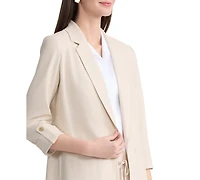 Jones New York Petite Notch Collar Open-Front Jacket