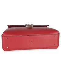 Pre-Owned Gucci Red Dollar Calfskin Medium Interlocking G Top Handle Bag