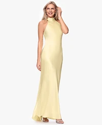 Xscape Petite Sleeveless Tie-Neck Long Gown