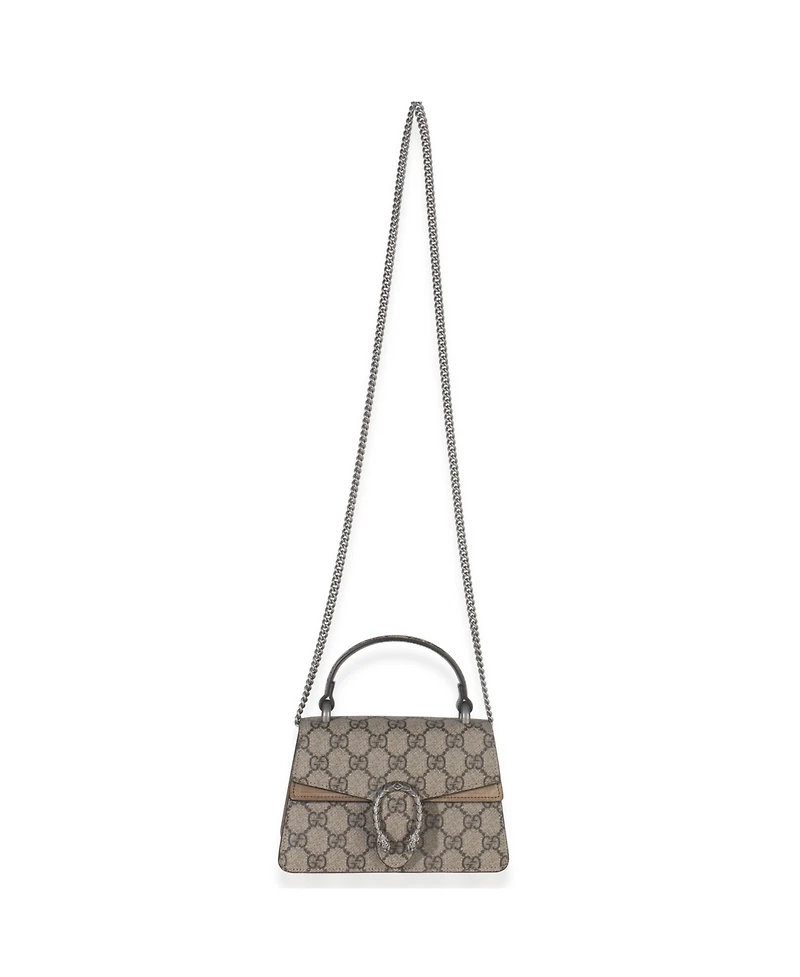 Pre-Owned Gucci Beige Gg Supreme Canvas Mini Dionysus Top Handle Bag