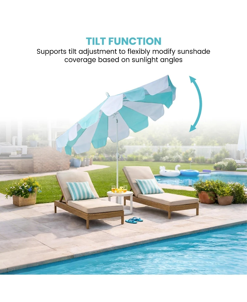 Mondawe 10 ft. Pagoda Patio Umbrella with Crank Lift and Tilt Adjustable