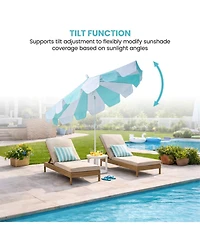 Mondawe 10 ft. Pagoda Patio Umbrella with Crank Lift and Tilt Adjustable