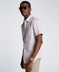 Kenneth Cole Men's Short-Sleeve Printed Slim Fit Shirt