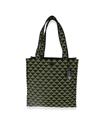 Pre-Owned Prada Black Green Jacquard Triangolo Symbole Shopping Tote