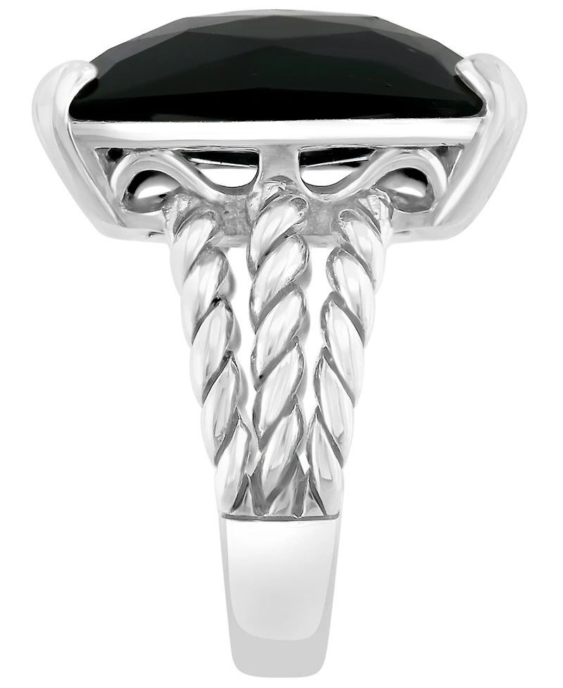Effy Collection Onyx Octagon Ring in Sterling Silver