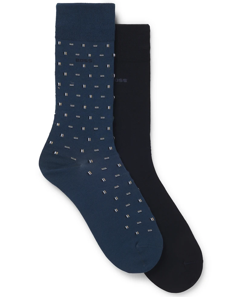 Hugo Boss Men's Regular Length Mini Iconic Socks, 2-Pack