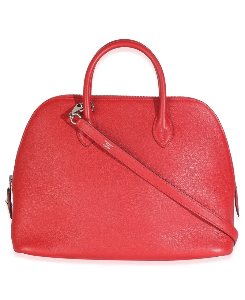 Pre-Owned HERMES Rouge Pivoine Evercolor 1923 Bolide 30 Phw