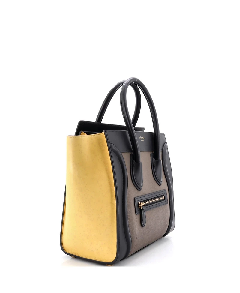 Pre-Owned Celine Micro Tricolor Luggage Bag Leather