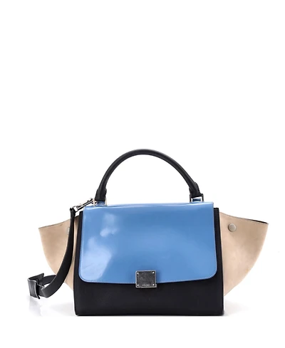 Pre-Owned Celine Small Trapeze Bag Leather with Patent