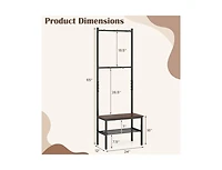 Slickblue Freestanding 3-in-1 Hall Tree with Bench and Hooks