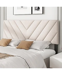 Sugift Linen Upholstered Headboard for Full and Queen Bed Frames