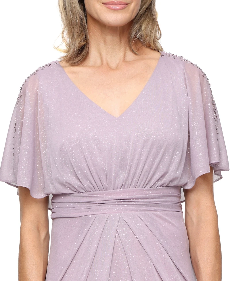 Sl Fashions Women's V-Neck Ball Gown