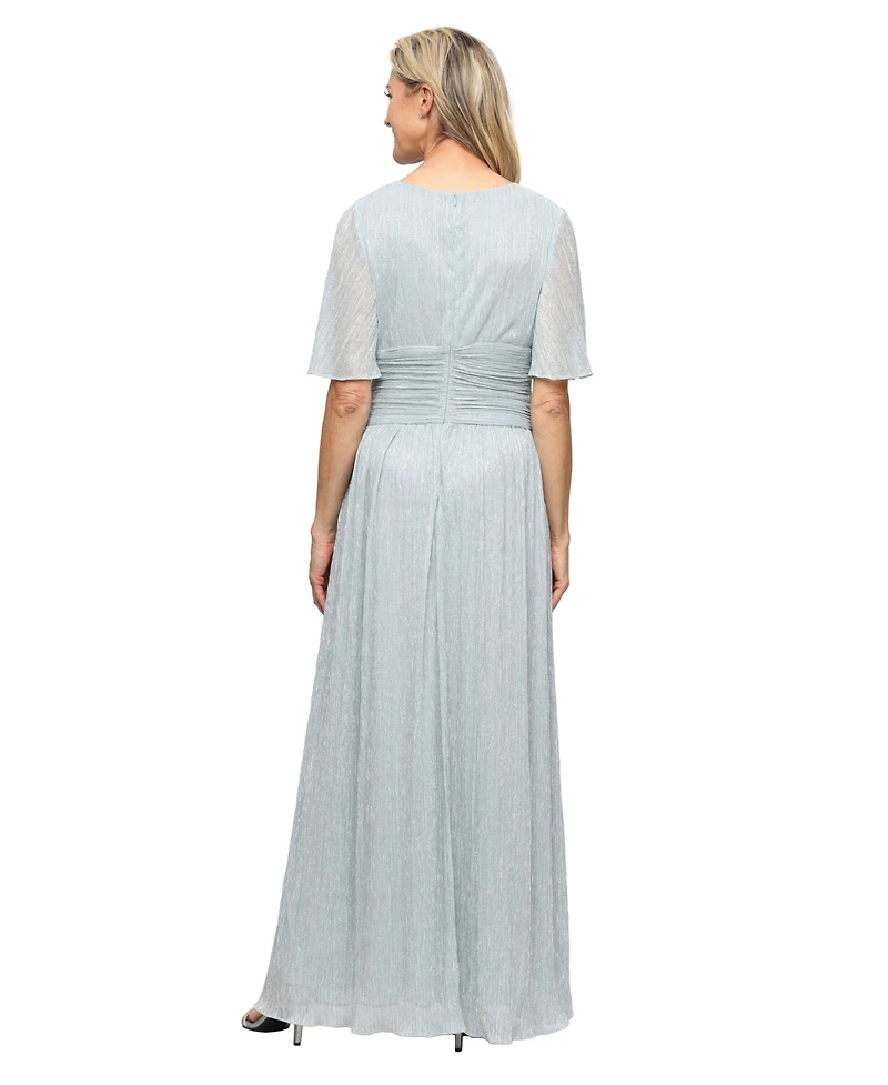 Sl Fashions Women's V-Neck A-Line Ball Gown