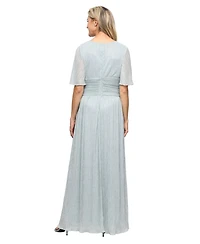 Sl Fashions Women's V-Neck A-Line Ball Gown