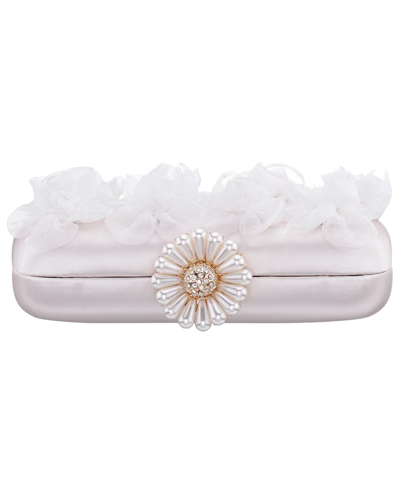 Nina 3-d Flower Minaudiere Mini Clutch Handbag