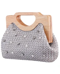 Nina Solei Straw Small Clutch Handbag
