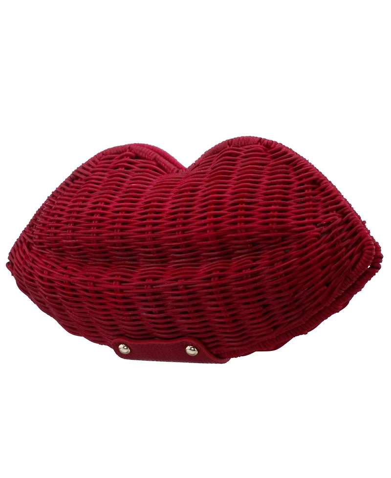 Nina Kiss Wicker Minaudiere Small Clutch Handbag