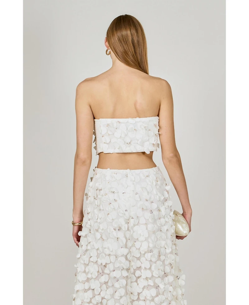 endless rose Women's 3D Floral Bandeau Top