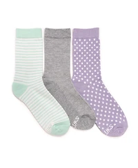 Muk Luks Women's Dream Step Crew Socks, 3 Pair Pack