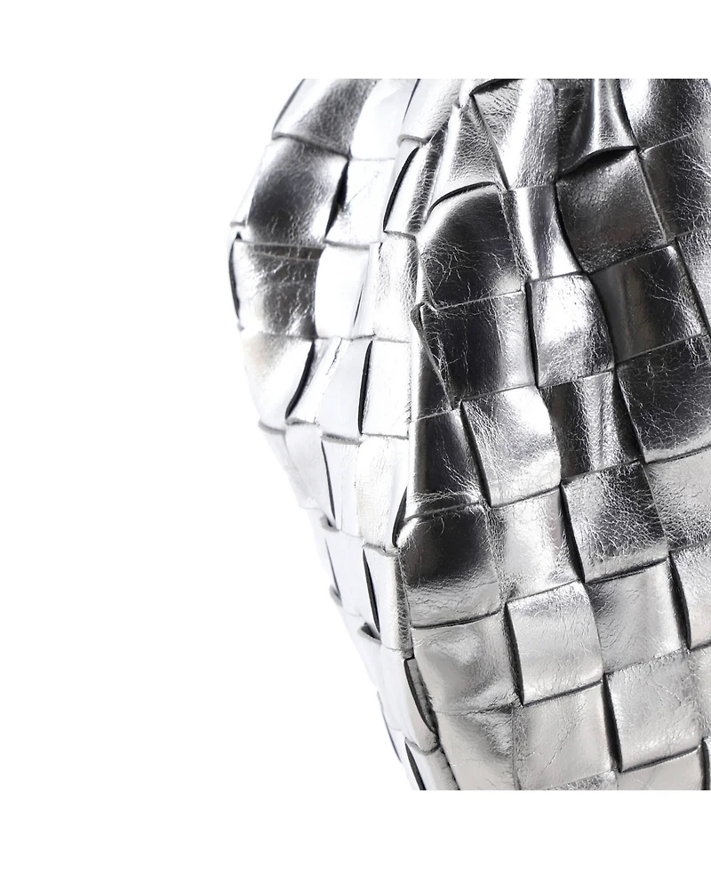 Pre-Owned Bottega Veneta Mini Bv Jodie Hobo Metallic Intrecciato Nappa