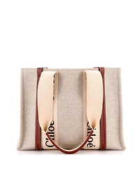 Pre-Owned Chloe Medium Woody Tote Canvas with Leather
