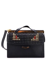 Pre-Owned Fendi Demi Jour Monster Satchel Studded Leather
