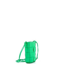 Pre-Owned Bottega Veneta Mini Cassette Phone Holder Crossbody Bag Maxi Intrecciato Leather