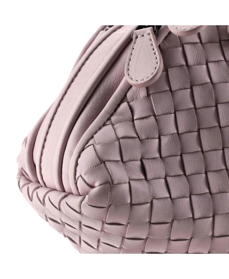 Pre-Owned Bottega Veneta Small Double ZIp Nodini Crossbody Bag Intrecciato Nappa