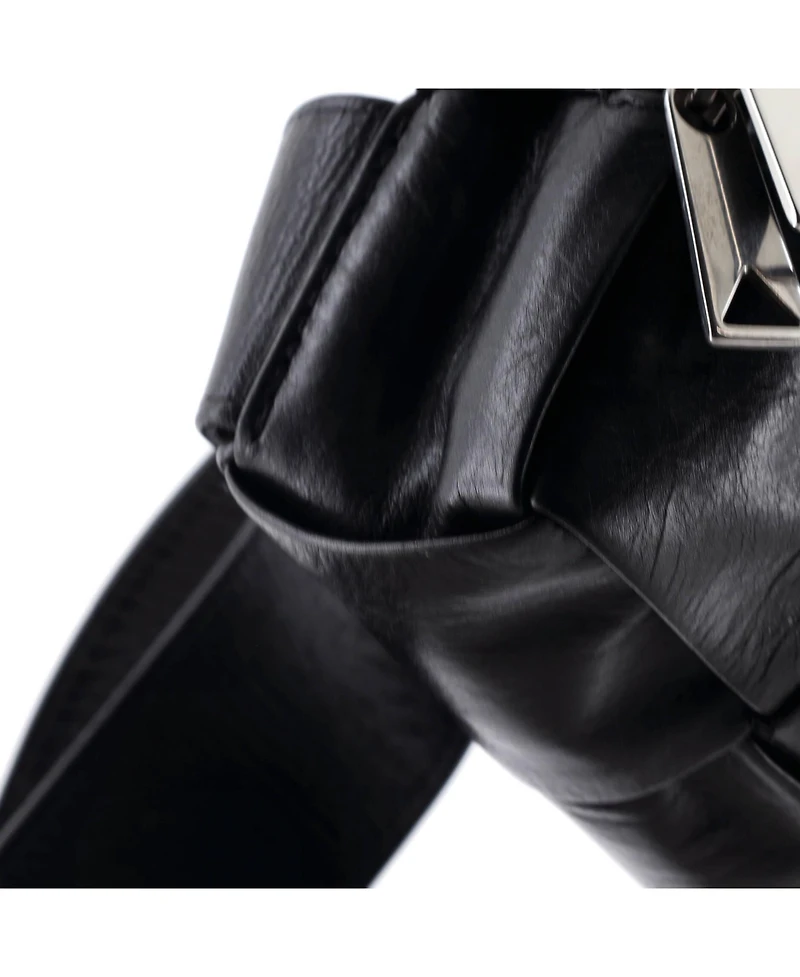 Pre-Owned Bottega Veneta Cassette Sling Crossbody Bag Maxi Intrecciato Leather