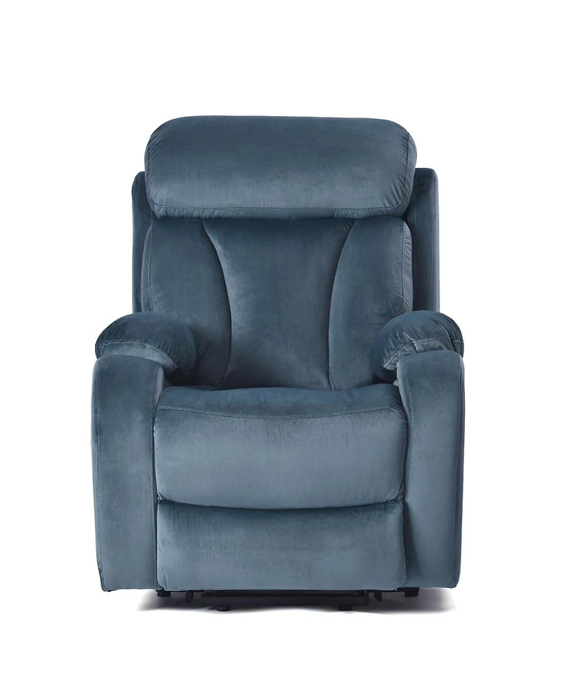 Maison Boucle power lift recliner for elderly, velvet electric chair w/ remote, wide seat, side pocket & heavy-duty