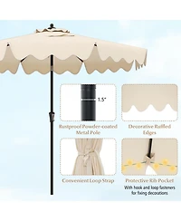 Sugift 9 Feet Patio Umbrella with Crank Handle and Push Button Tilt