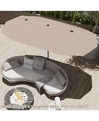 Sugift 13 Ft Large Patio Umbrella Outdoor Double-Sided Table Market Umbrella with Crank Handle-Coffee