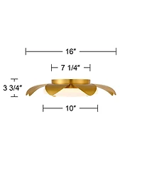 Possini Euro Design Radiance 16" Wide Brass Flower Led Ceiling Light