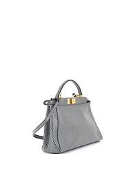 Pre-Owned Fendi Regular Peekaboo Bag Check Print Leather