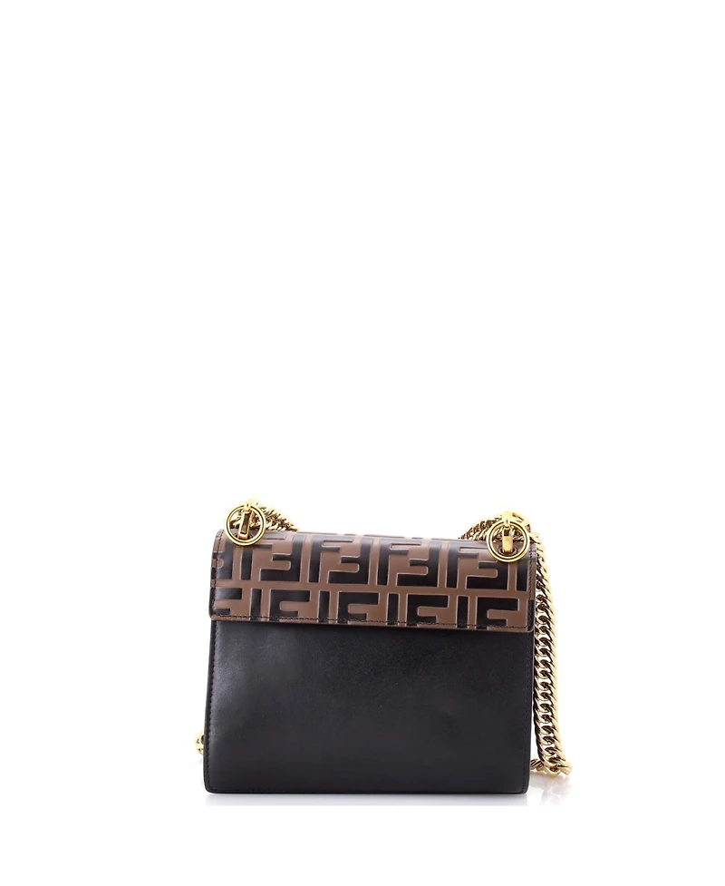 Pre-Owned Fendi Small Kan I Bag Zucca Embossed Leather
