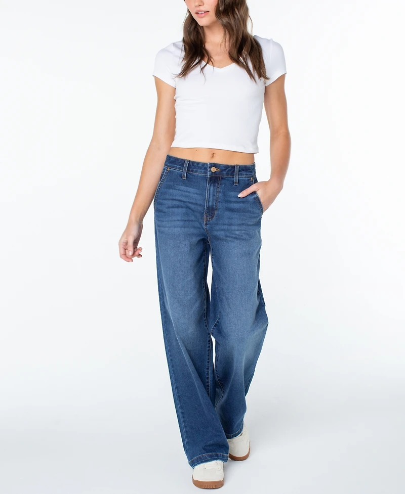 Celebrity Pink Women's High-Rise Relaxed Trouser Jeans