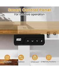 Sugift Electric Standing Desk Frame Height Adjustable with Led Display