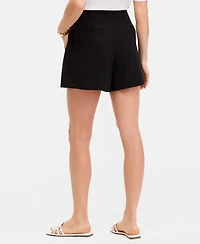 I.n.c. International Concepts Women's Pleat-Front Belted-Waist Shorts, Macy's Exclusive