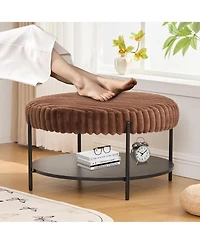 Rainsken 30.9" Wide Upholstered Round Ottoman