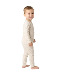 Motette Toddler Boys Sandstone Gingham Pajama Set