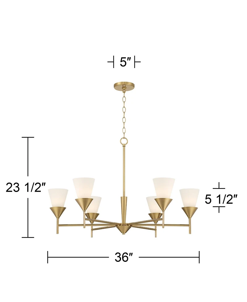 Possini Euro Design Caulfield 36" Wide 6-Light Chandelier