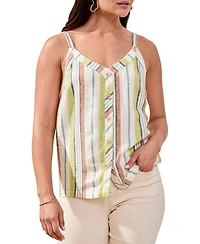 Tribal Women's Button-Front Woven Relaxed Cami Top