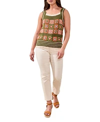 Tribal Women's Wide-Strap Crochet Sweater