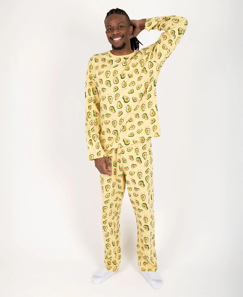 Leveret Men's Matching Family Two Piece Cotton Long Sleeve Loose Fit Pajamas