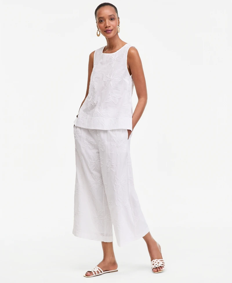 I.n.c. International Concepts Women's Embroidered Wide-Leg Pants, Macy's Exclusive