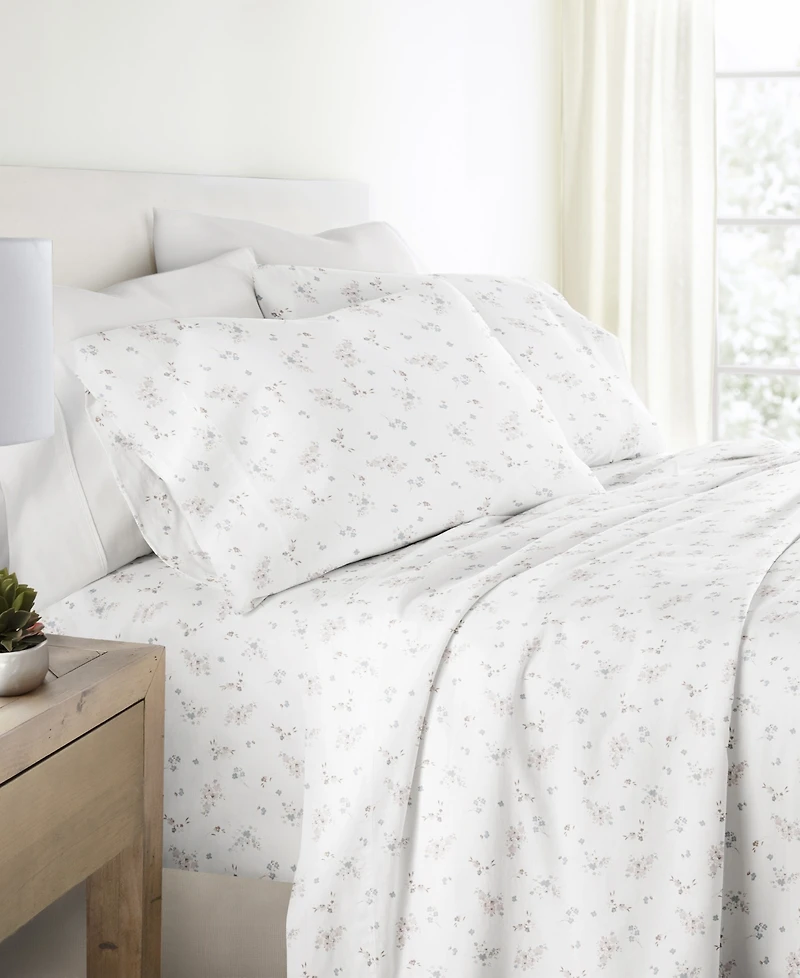 ienjoy Home Long Staple 300-Thread Count Cotton Pattern 4-Pc. Sheet Set, California King