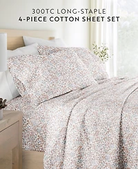 ienjoy Home Long Staple 300-Thread Count Cotton Pattern -Pc. Sheet Set