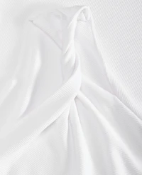 I.n.c. International Concepts Women's Sleeveless Rib Knit Asymmetric Neckline Top