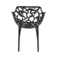 LeisureMod Devon Patio Dining Arm-Chair, Aluminum Stackable Design Side Chair, Weather Resistant Metal No Assembly, Uv Protected