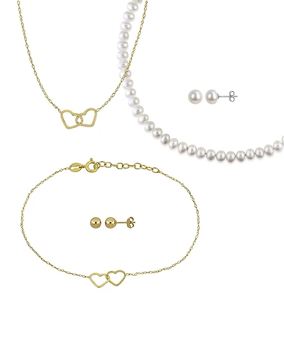 Macy's 5-Piece Jewelry Gift Set in 18k Flash Plated Sterling Silver and Gold Over Silver